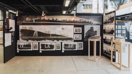 Exhibition set up from Daylight, Death, and Ritual Prometheus by Wesley Twiss. Photo by David St George