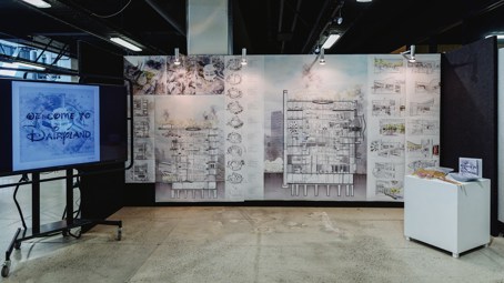 Exhibition set up, Dairyland by Kun Tao.