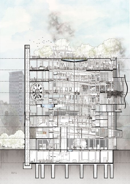 Exhibition drawing for Dairyland by Kun Tao.