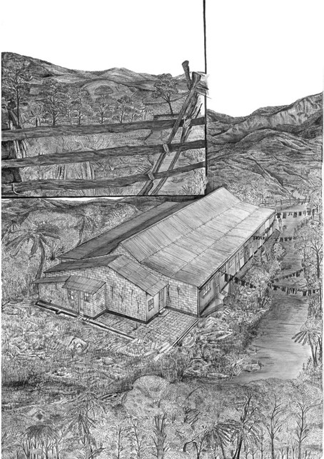 A drawing from 'The Boneva' (To Drink Tea) by Dimitri Thamel.