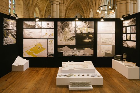 Exhibition set up, Keven Ding, How do you fly 200,000 pounds of trash off Everest? Photo by David St George