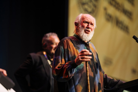 Tony Watkins at the 2024 New Zealand Architecture Awards.