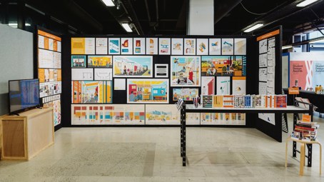 Exhibition set up from Saved by the Bell: A Feminist Approach to High School Architecture by Ekta Nathu.