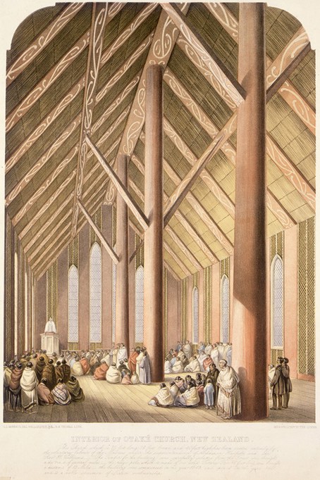 [Fig. 6] Interior of Rangiatea Church, Otaki, 1851