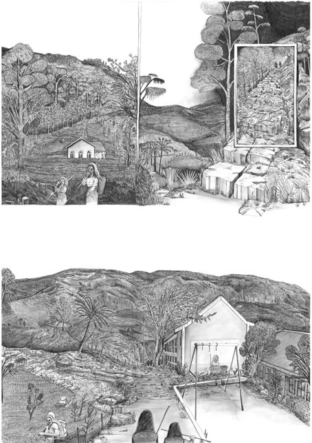 A drawing from 'The Boneva' (To Drink Tea) by Dimitri Thamel.