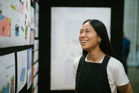 Janice Chan with her exhibition, Pool as Piazza. Photo by David St George
