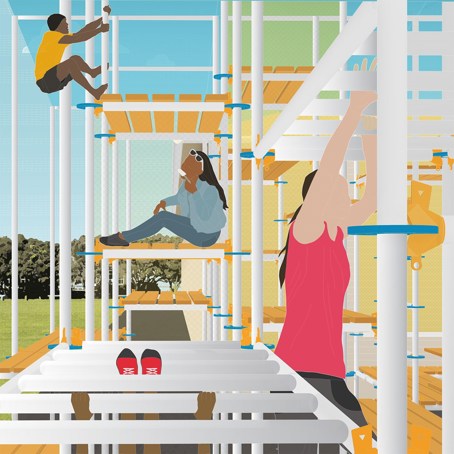 Drawings from Saved by the Bell: A Feminist Approach to High School Architecture by Ekta Nathu.